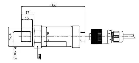20mA 10V 60MPaの油圧装置気圧の陶磁器圧力センサー 0
