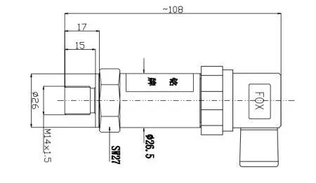 20mA 10V 60MPaの油圧装置気圧の陶磁器圧力センサー 1