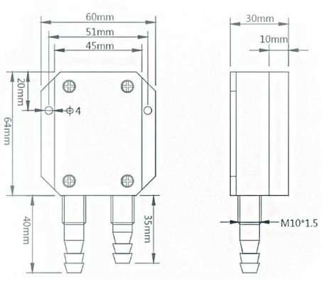 5V 30kpaの空気圧縮機のためのマイクロ差動圧力センサー 0